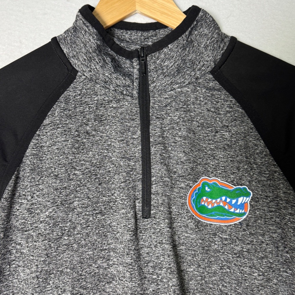 Camp David Womens XL Gray Florida Gators Quarter Zip Pullover Athletic Thumbhole